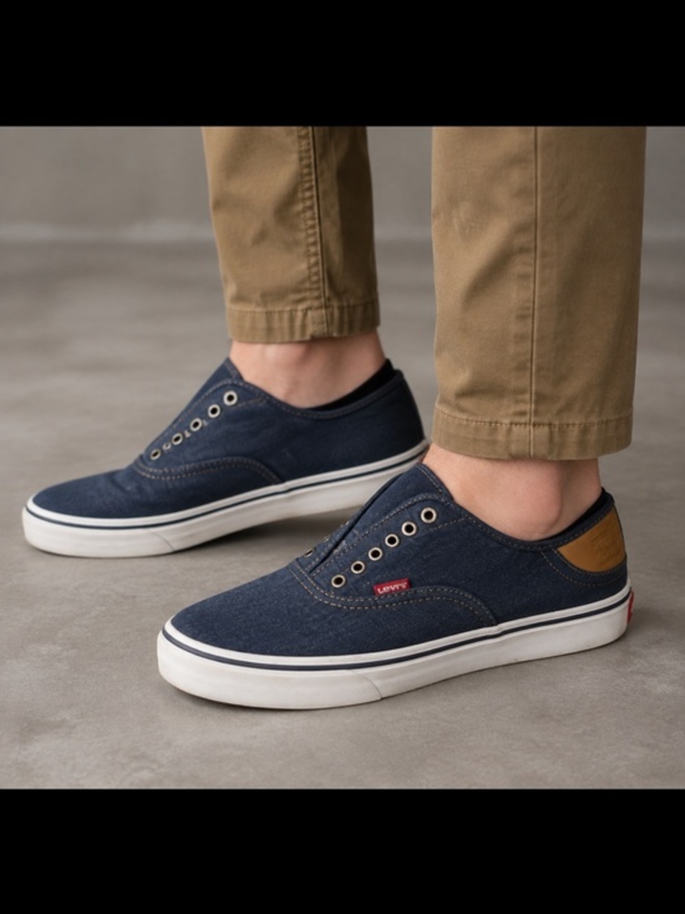 Levi’s Men’s Size 9 Blue Denim Lace-Up Low Top Sneakers Casual Shoes